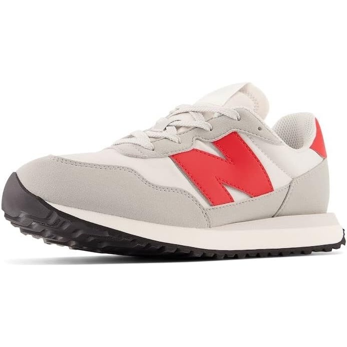 image:imageNew Balance Kids 237 V1 Laceup SneakerConcreteTrue Red