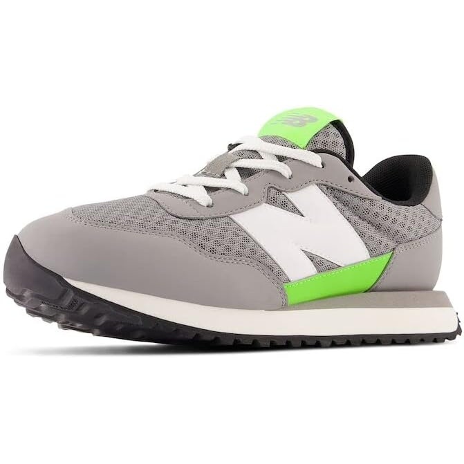 image:imageNew Balance Kids 237 V1 Laceup SneakerShadow GreyPixel Green