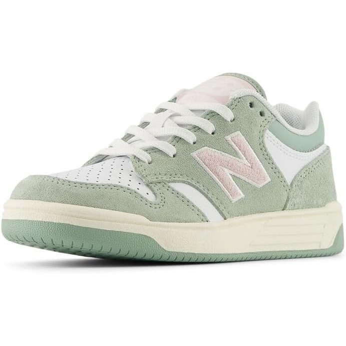image:imageNew Balance Kids 480 V1 Laceup SneakerNb 103 WhiteStone Pink