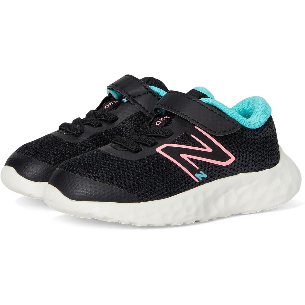 image:imageNew Balance Kids 520 V8 Bungee Running ShoesBlackUltra PinkCyber Jade