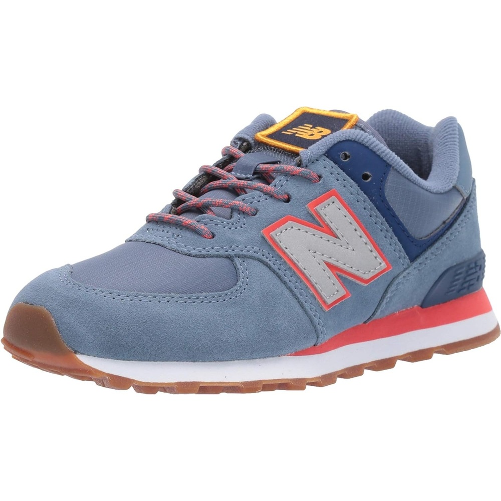 image:imageNew Balance Kids 574 V1 Neo Sole Laceup Casual ShoesChambrayCoral Glow