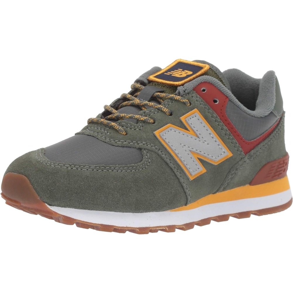 image:imageNew Balance Kids 574 V1 Neo Sole Laceup Casual ShoesSlate GreenRed Jasper