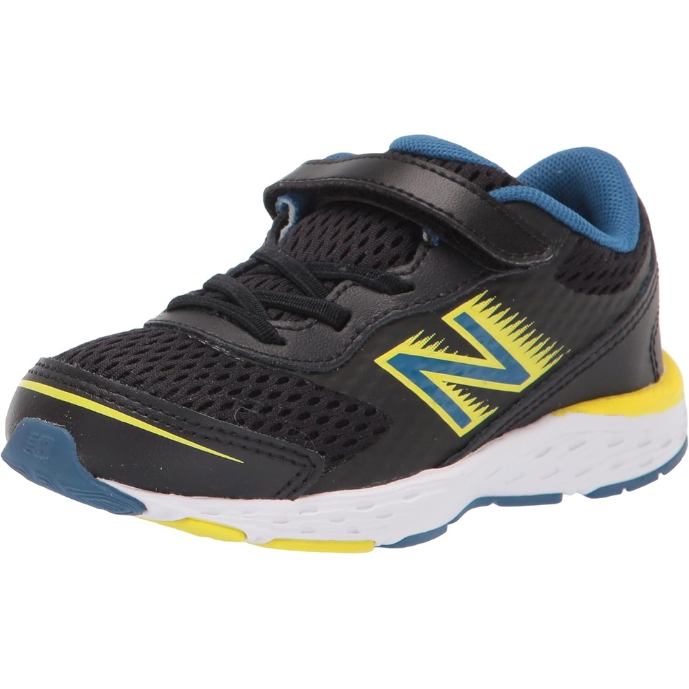 image:imageNew Balance Kids 680 V6 Hook and Loop Running ShoeBlackOxygen BlueSulphur Yellow