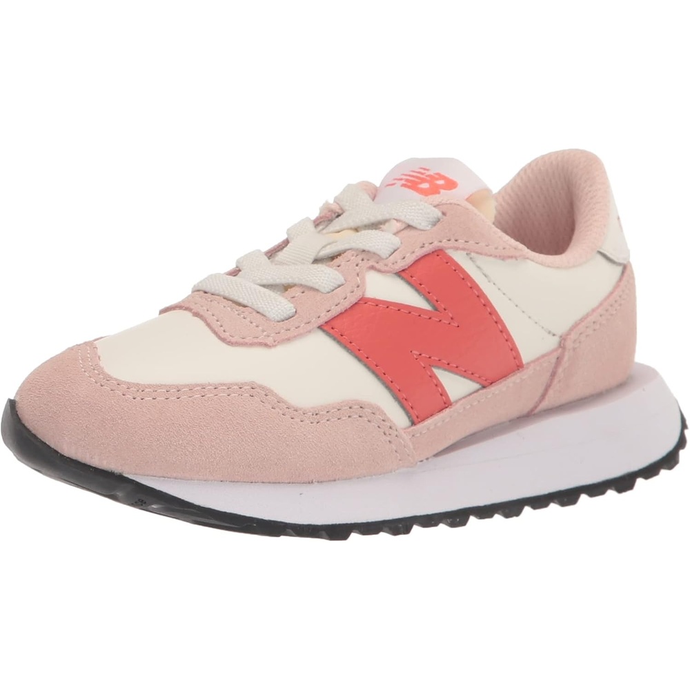 image:imageNew Balance Kids Kids 237 Bungee Lace Sneaker Casual ShoesOyster PinkMars Red