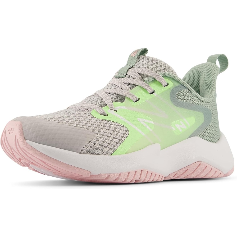 image:imageNew Balance Kids Rave Run V2 LaceUp Running Shoes Road Running ShoesGrey MatterMint FlashMosaic Green