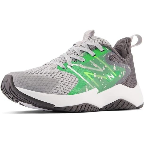 image:imageNew Balance Kids Rave Run V2 LaceUp Running Shoes Road Running ShoesRain CloudGreen PunchPixel Green