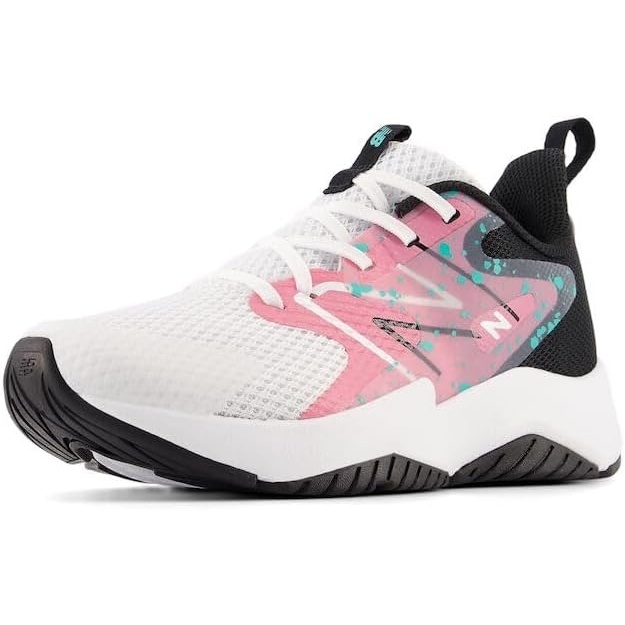 image:imageNew Balance Kids Rave Run V2 LaceUp Running Shoes Road Running ShoesWhiteReal PinkBlack