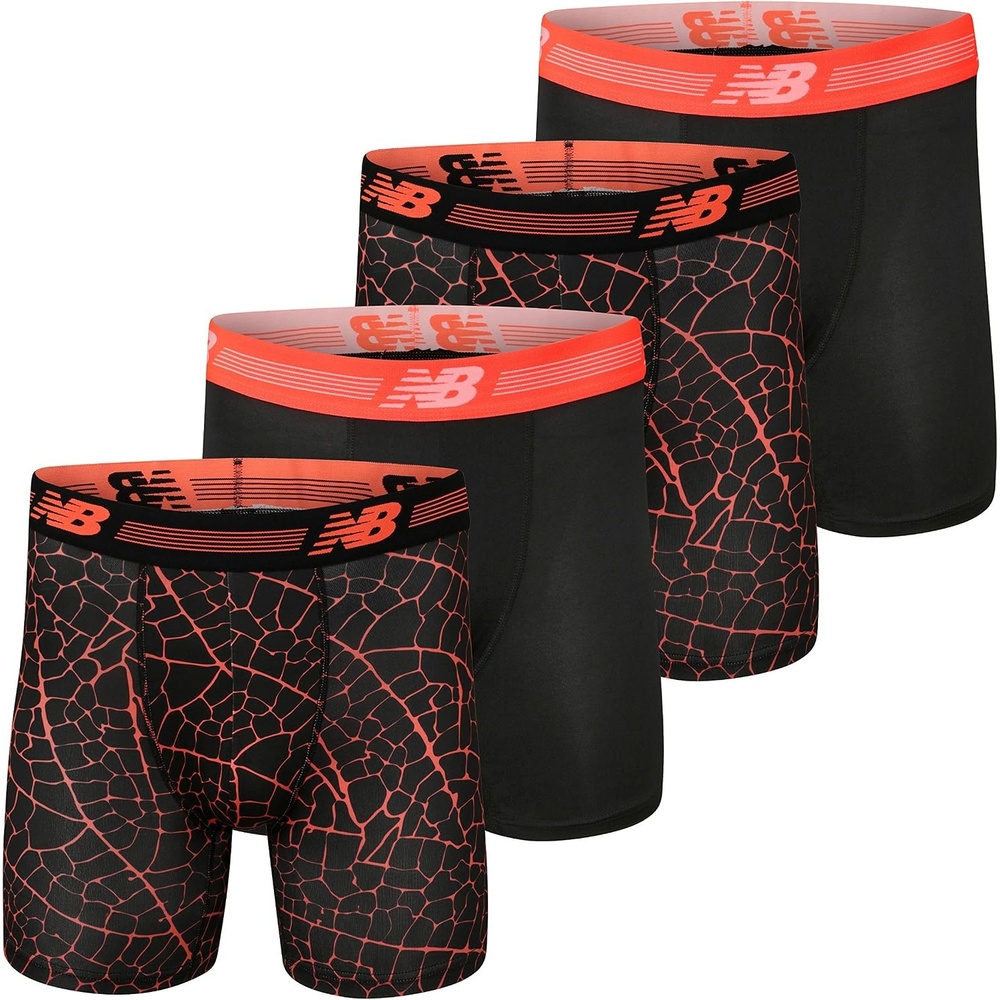 image:imageNew Balance Mens 6 Performance No Fly Boxer Brief Underwear 4 PackDragonflyBlack DrgDragonflyBlack Dr