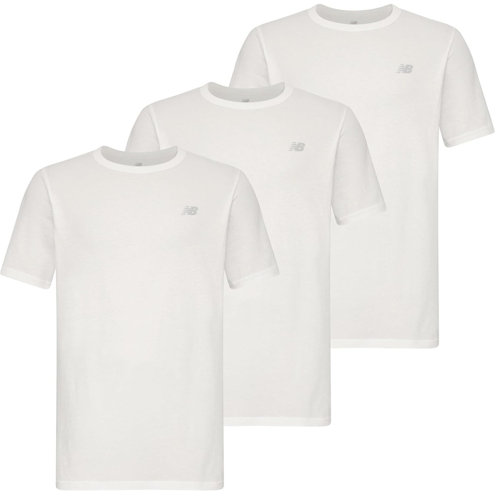 image:imageNew Balance Mens Cotton Performance Crew Neck Undershirts Tag Free and MoistureWicking 3 PackWhiteWhiteWhite