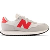 New Balance Kids 237 V1 Lace-up Sneaker(Concrete/True Red)