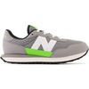 New Balance Kids 237 V1 Lace-up Sneaker(Shadow Grey/Pixel Green)