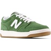 New Balance Kids 480 V1 Lace-up Sneaker(White/Dark Alpine Green)