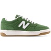 New Balance Kids 480 V1 Lace-up Sneaker(White/Dark Alpine Green)