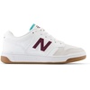 New Balance Kids 480 V1 Lace-up Sneaker(White/Nb Burgundy)