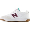 New Balance Kids 480 V1 Lace-up Sneaker(White/Nb Burgundy)