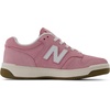 New Balance Kids 480 V1 Lace-up Sneaker(White/Pink Taffy)