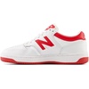 New Balance Kids 480 V1 Lace-up Sneaker(White/Team Red)