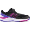 New Balance Kids’ 680 V6 Hook and Loop Running Shoe(Black/Magenta Pop/Aura)