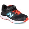 New Balance Kids’ 680 V6 Hook and Loop Running Shoe(Black/Orange/Blue)