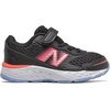 New Balance Kids’ 680 V6 Hook and Loop Running Shoe(Black/Tahitian Pink/Team Carolina)