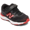 New Balance Kids’ 680 V6 Hook and Loop Running Shoe(Black/Team Red)