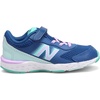 New Balance Kids’ 680 V6 Hook and Loop Running Shoe(Captain Blue/Dark Violet Glo/White Mint)
