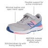 New Balance Kids’ 680 V6 Hook and Loop Running Shoe(Light Aluminum/Faded Cobalt/Guava)