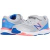 New Balance Kids’ 680 V6 Hook and Loop Running Shoe(Light Aluminum/Faded Cobalt/Guava)
