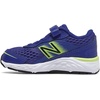 New Balance Kids’ 680 V6 Hook and Loop Running Shoe(Marine Blue/Lemon Slush/Black)