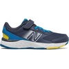 New Balance Kids’ 680 V6 Hook and Loop Running Shoe(Natural Indigo/Wave/Citra Yellow)