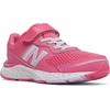 New Balance Kids’ 680 V6 Hook and Loop Running Shoe(Sporty Pink/Astral Glow)