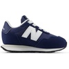 New Balance Kid’s Kids 237 Bungee Lace Sneaker | Casual Shoes(White/Nb Navy)