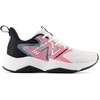 New Balance Kids’ Rave Run V2 Lace-Up Running Shoes | Road Running Shoes(White/Real Pink/Black)