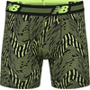 New Balance Men’s 6″ Performance No Fly Boxer Brief Underwear (4 Pack)(Black/Azure Print/Black/Hi-lite Print)
