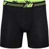 New Balance Men’s 6″ Performance No Fly Boxer Brief Underwear (4 Pack)(Black/Azure Print/Black/Hi-lite Print)