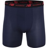 New Balance Men’s Mesh Jersey Performance Wicking No Fly Boxer Briefs Underwear (4 Pack)(Navy/Black/Team Red/Navy)