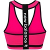 New Balance Seamless Wirefree V-Neck, T-Back Racer Sports Bra with Allover Texture(Alpha Pink)