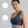 New Balance Seamless Wirefree V-Neck, T-Back Racer Sports Bra with Allover Texture(Reef)