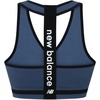 New Balance Seamless Wirefree V-Neck, T-Back Racer Sports Bra with Allover Texture(Vintage Indigo)
