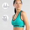 New Balance Seamless Wirefree V-Neck, T-Back Racer Sports Bra with Allover Texture(Vintage Indigo)