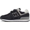 New Balance Unisex-Child 574 V1 Evergreen Hook and Loop Sneaker(Black/Grey)