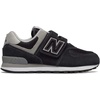 New Balance Unisex-Child 574 V1 Evergreen Hook and Loop Sneaker(Black/Grey)