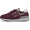 New Balance Unisex-Child 574 V1 Evergreen Hook and Loop Sneaker(Burgundy/Grey)