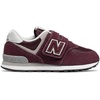 New Balance Unisex-Child 574 V1 Evergreen Hook and Loop Sneaker(Burgundy/Grey)