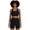 New Balance Women’s Nb Sleek Medium Support Pocket Zip Front Bra(Black)