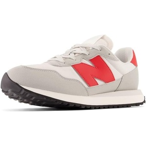 New Balance Kids 237 V1 Lace-up Sneaker(Concrete/True Red)
