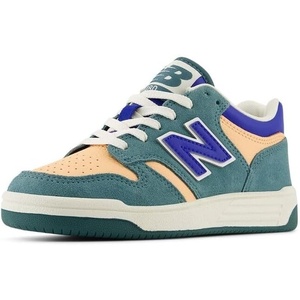 New Balance Kids 480 V1 Lace-up Sneaker(New Spruce/Peach Blossom/Team Royal)