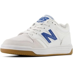 New Balance Kids 480 V1 Lace-up Sneaker(White/Blue Agate/Gum)