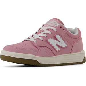 New Balance Kids 480 V1 Lace-up Sneaker(White/Pink Taffy)