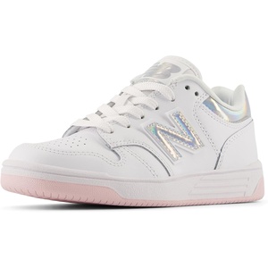 New Balance Kids 480 V1 Lace-up Sneaker(White/Rose Sugar)